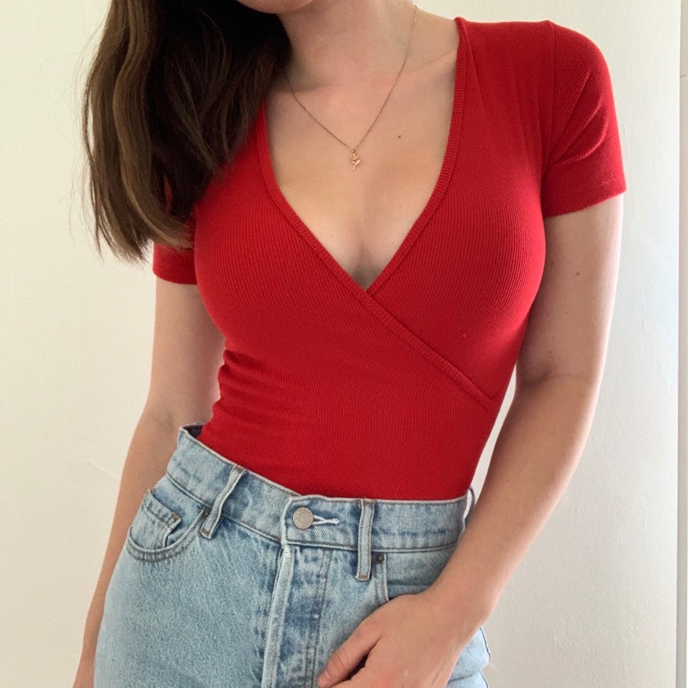 Red Brandy bodysuit.